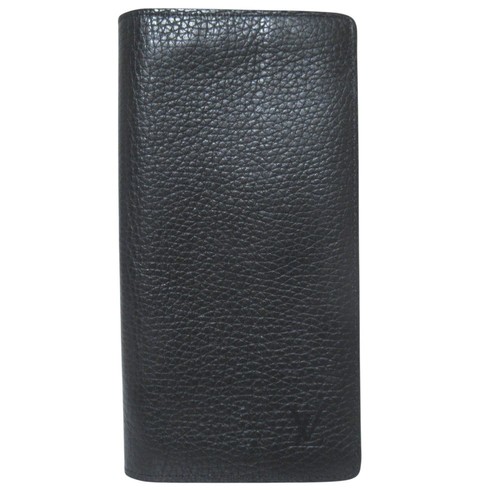 LOUIS VUITTON Portefeuille Brazza Taurillon Leather Long Wallet Black 223277