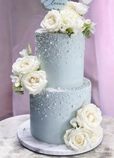 Torta Scenografica Compleanno Personalizzabile Battesimo Perle E Fiori Finti