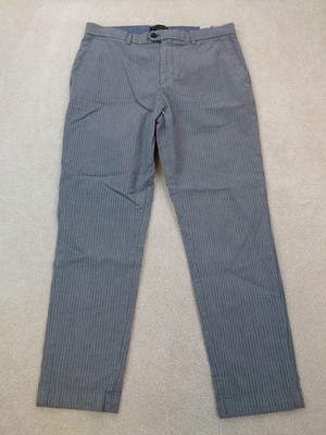 Banana Republic Pinstripe Slim Tapered Fit Blue Slim Pant Men's Size 34x28