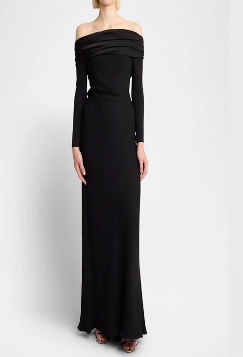 Vestido Givenchy Negro Lazo Espalda Hombro Descubierto Talla 36/2-4 $7900 Foto 4 de 4