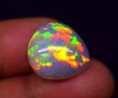 11.2CT  Vibrant Ethiopian Fire Opal Cabochon, Loose Gemstone Jewelry 17.6x16.3mm