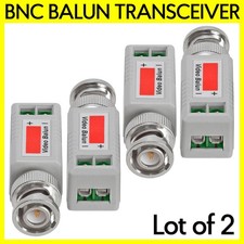 2 Pair BNC Plug Balun Connector Over Cat6 Cat5 Cat3 Male Connection CCTV Camera