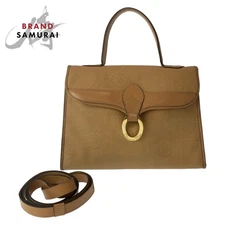Dior Vintage Trotter Brown Beige Gold Hardware Shoulder Bag Handbag 2WAY Ladies
