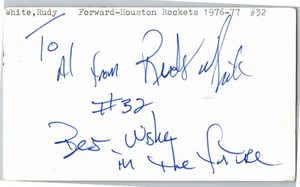 1970's -Rudy White- Signed/Autograph/Auto Postcard Houston Rockets NBA