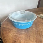 Vintage Pyrex Blue Snowflake Garland 664 Big Bertha 4 Quart Bowl With Lid