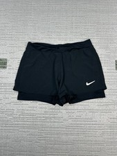 Nike Shorts Girls Large Dri Fit Black 2 In 1 Running *