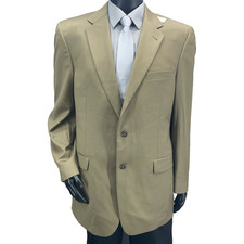 NWOT Jos A Bank Signature Mens 42L Tan/Taupe Wool Blazer 2 Butt Sport Coat