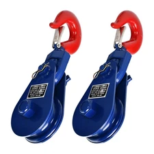 2X 8 Ton Snatch Block 6" Sheave 3/4" Wire Rope w/ Swivel Hook Wrecker Roll Back