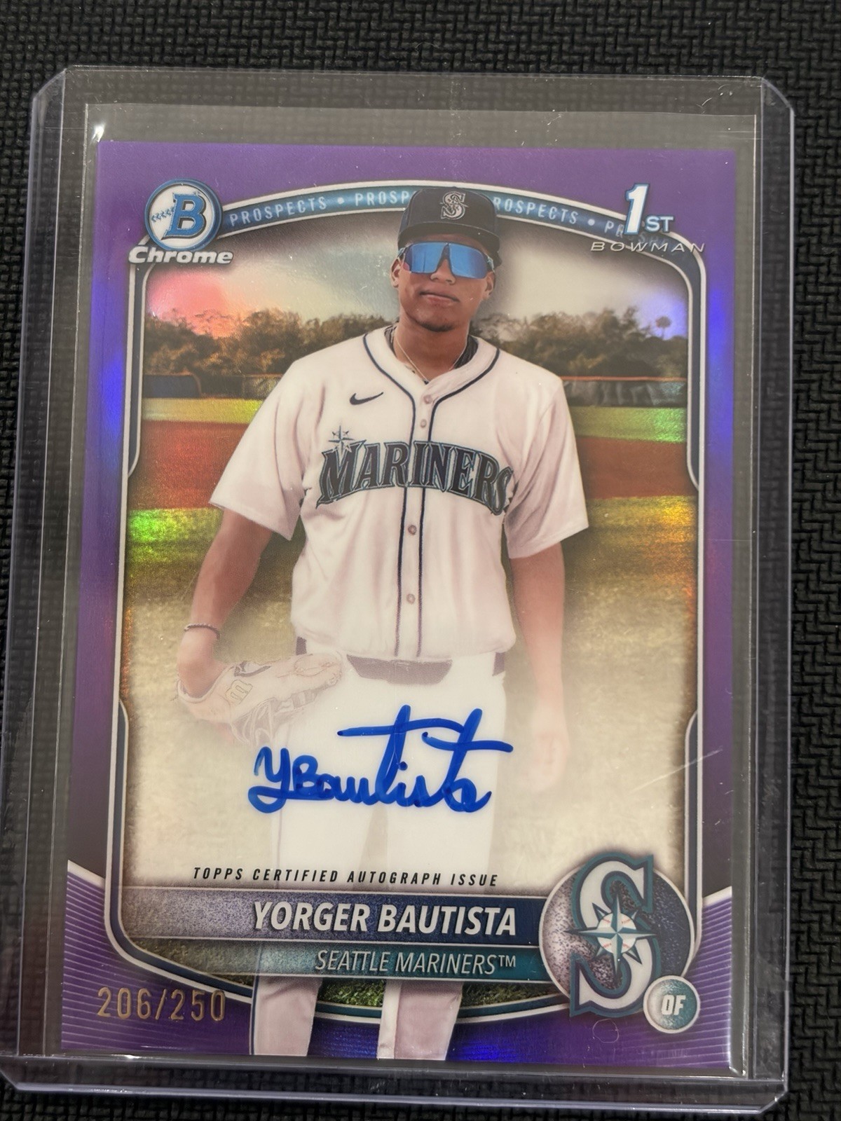 2025 Bowman Chrome Yorger Bautista 1st True Purple Refractor Auto #/250 CPA-YB