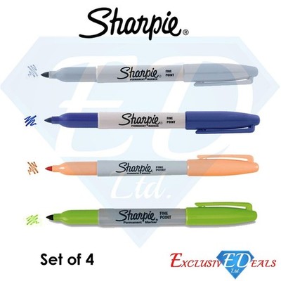 4 x Sharpie Fine Point Permanent Marker Präzision & glatter Tintenfluss