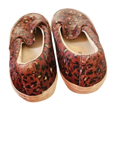 Madewell Women's Real Fur Slip On Shoes Size 8 Cheetah Print Calf Hair Men’s 6.5 - Picture 3 of 5