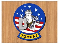 Tomcat D Logo Die Cut Laminated Vinyl Decal Multiple Sizes F-14D