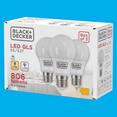 3x 7.3W (=60W) LED GLS A60 Warm White 2700K Edison Screw ES E27 Light Bulb Lamp