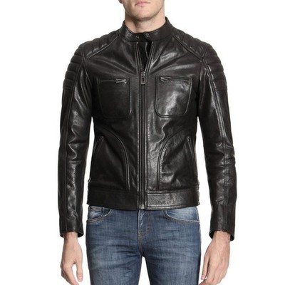 BELSTAFF 71020506 WEYBRIDGE Hand Waxed Leather Biker Jacket Cafe Racer 40-50 M-L