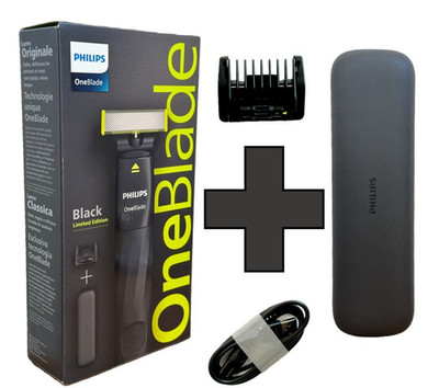Philips OneBlade Rasierer Bartschneider Trimmer Black Limited Edition +Reiseetui
