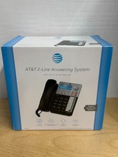 AT T 2-Line Black  Silver Corded Phone W/Digital Answering System ML17939