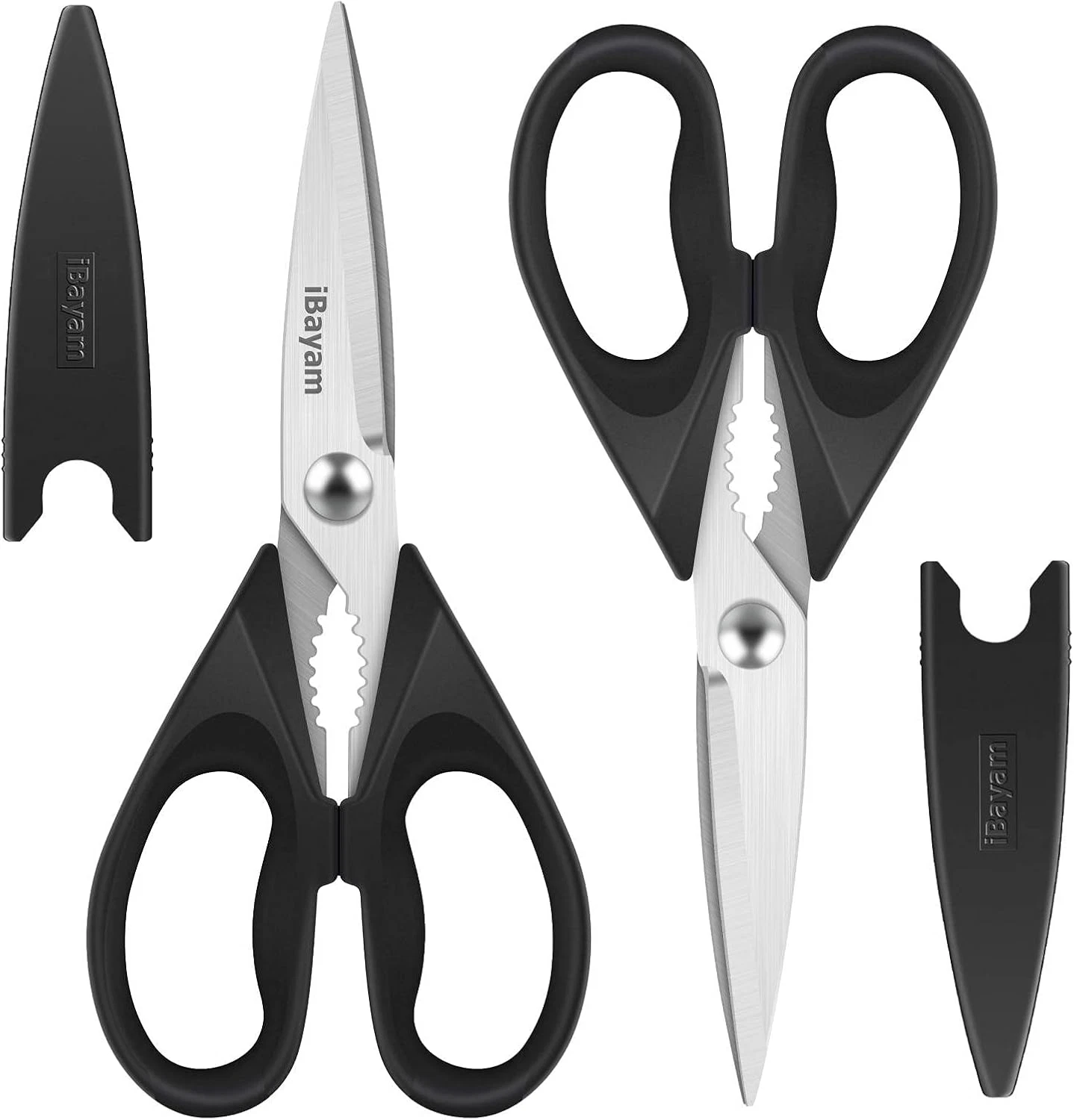 Black Kitchen Scissors - Heavy Duty Meat & Poultry Shears, Dishwasher Safe Stain
Opens in a new wind