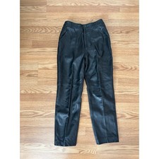 Vintage Women  s Black Leather Pants Sz 42 Waist is Stretchy