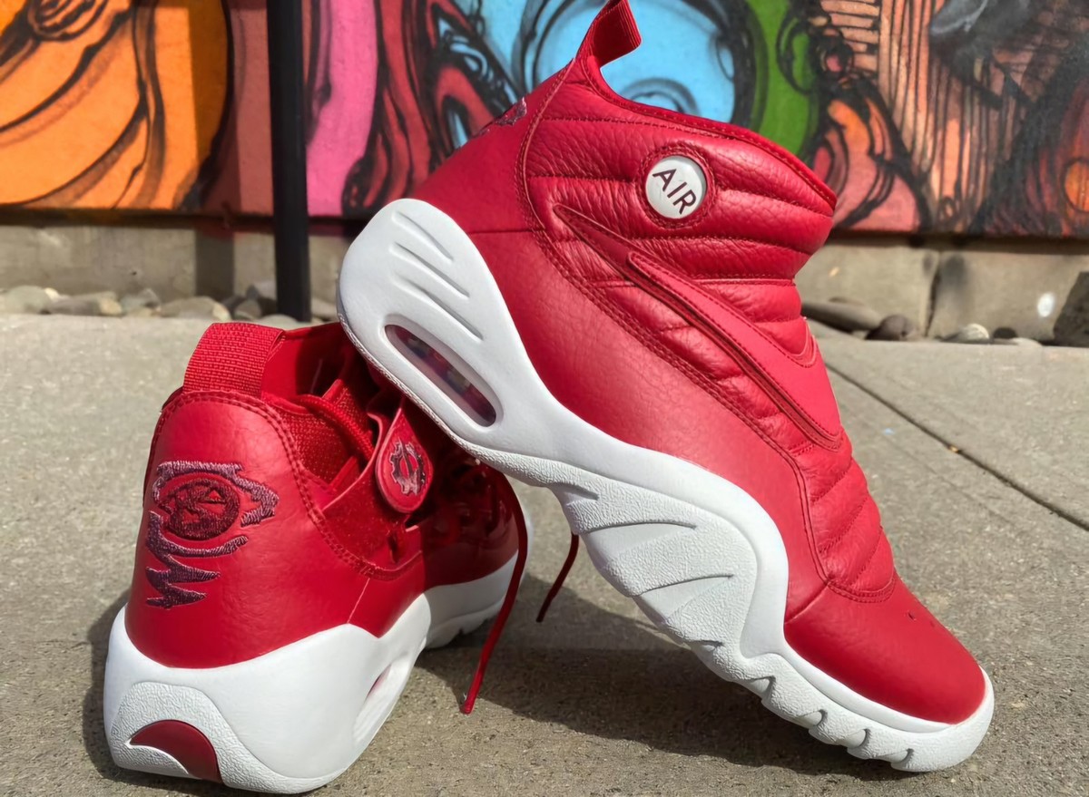 Nike Air Shake Ndestrukt Men's SZ.10 Leather Red Gym Shoes Dennis