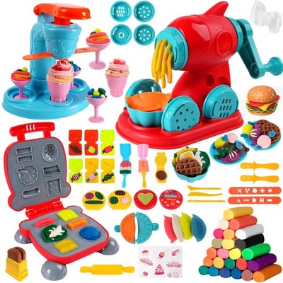 3-in-1 Color Dough Kitchen Creations Set for Aged 3-8, 24 Colors Dough Playse...