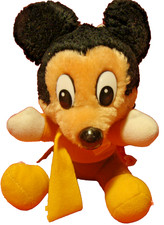 Vintage Mickey Mouse Plush Disney A Christmas Carol Stuffed Toy Small 7"   360