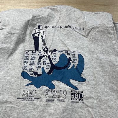 Vintage 90s Michigan Wolverines Delta Gamma Anchor Splash L University 1997