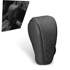 Black Leather Gear Shift Knob Cover Anti-Slip Auto Konb Gear Shift Stick