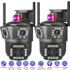 Dual Lens 1080P WiFi Camera Wireless Outdoor PTZ Home Security Surveillance LOT