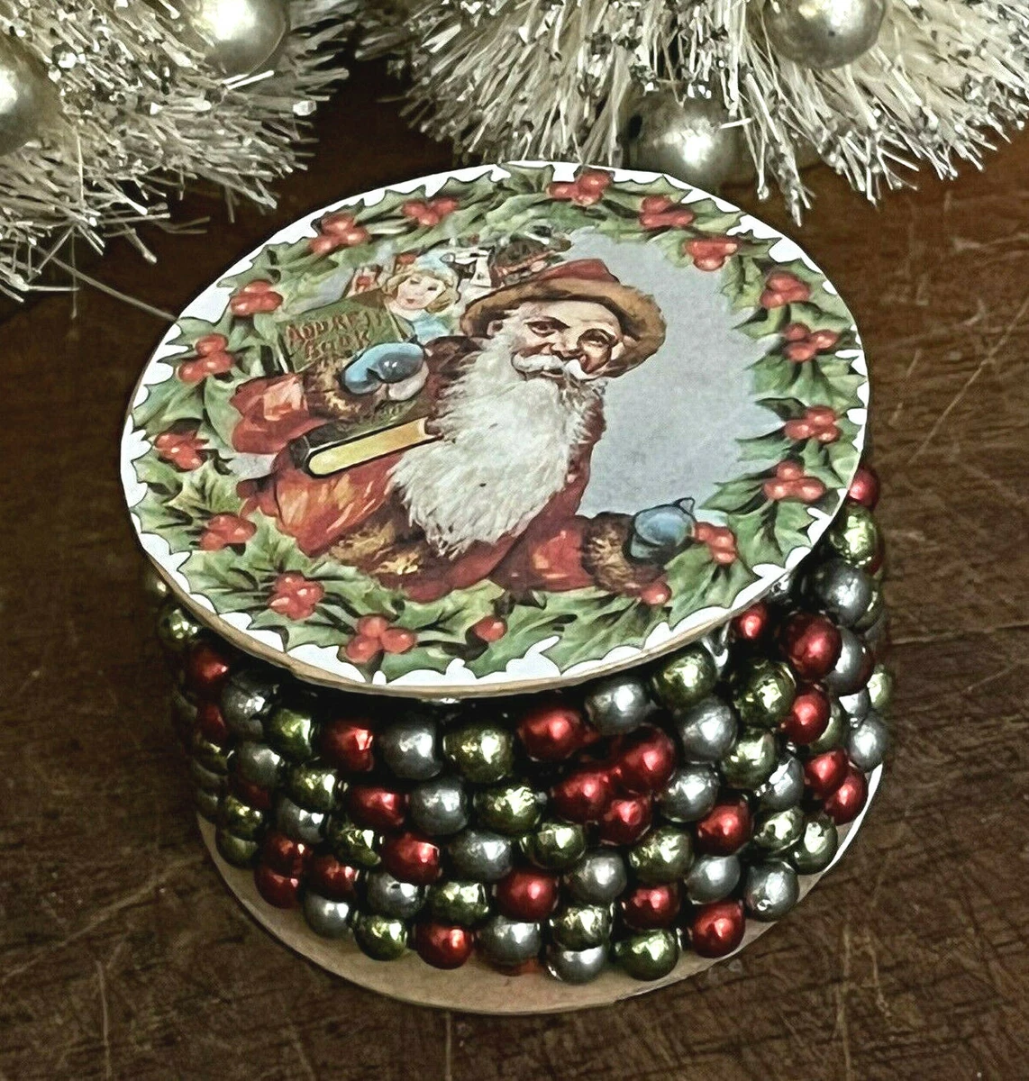 Christmas Wooden Beads Xmas Bead Garland Round Craft Bead