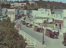 Main Street and Village Mackinac Island Michigan © 1950 Posted Kodachrome Card