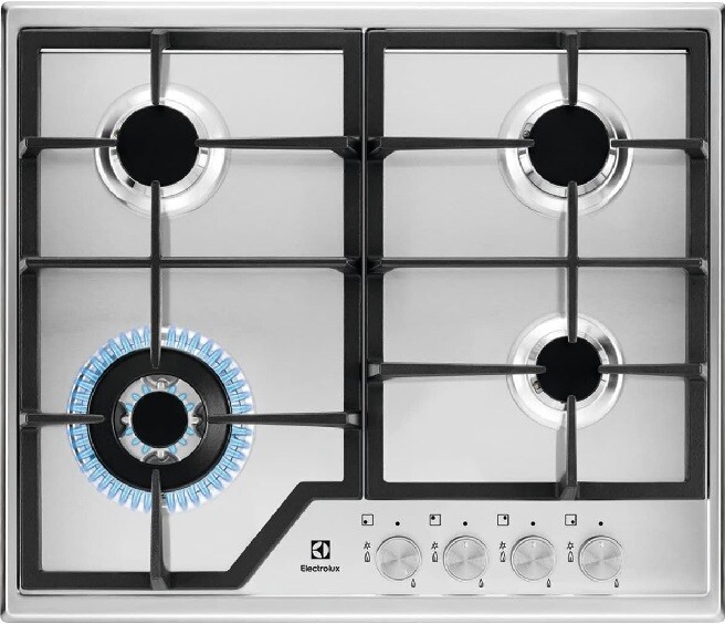 ELECTROLUX KGS6436SX PIANO COTTURA 4FUOCHI GAS 60CM SLIM PROFILE INOX