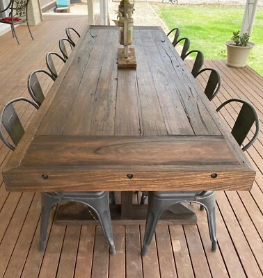 Solid Hardwood 100 Reclaimed Recycled 12 Seat Table Dining Solid Hardwood 100 Reclaimed Recycled