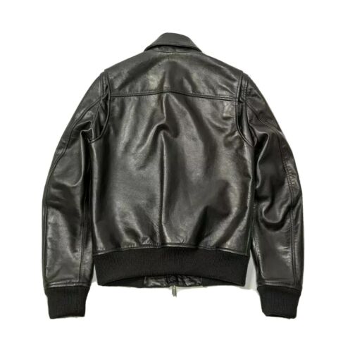 Dsquared2 Mens Pure Pelle Leather Biker Jacket Bomber IT 46 UK 36 RRP £1875 - Picture 3 of 12