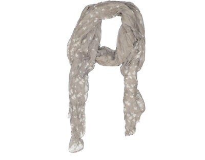Tilo designer Heart Print Scarf Gray with Eyelash Fringe NEW with tags 100%modal