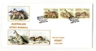 Extinct Australian Mammals Thylacine, Wallaby & Hopping Mouse Hobart FDI pm FDC