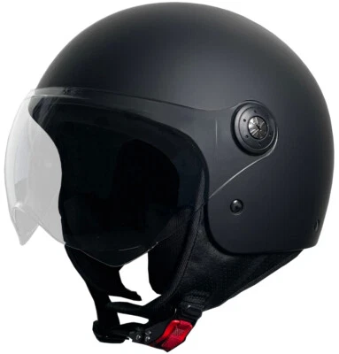 RALLOX HELMETS Jethelm 229 matt schwarz mit Visier Sturzhelm Rollerhelm Motorradhelm S M L XL