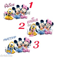 Cialda BABY TOPOLINO MINNIE Decorazione Torta in Ostia o Pasta di Zucchero A4