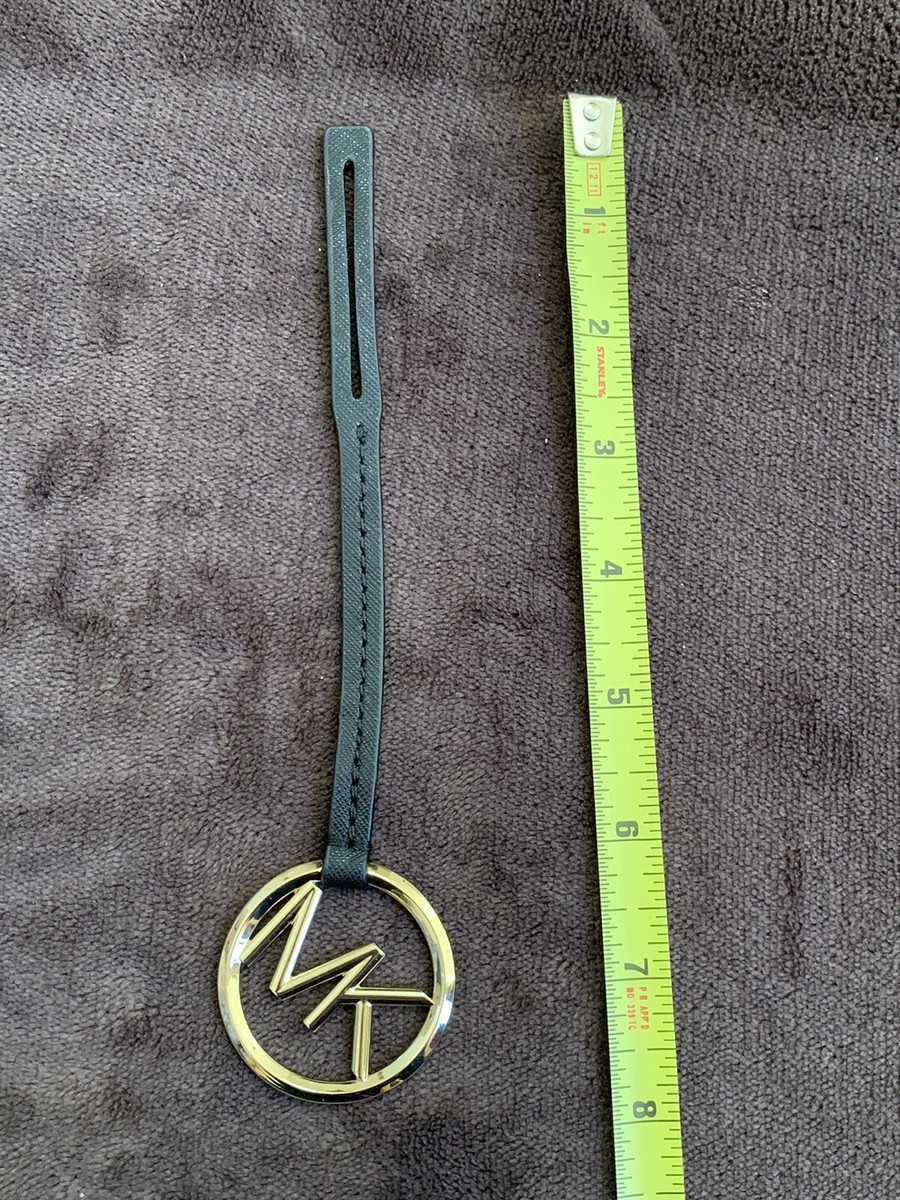 Michael Kors MK Logo Gold Charm Black Color Genuine Leather