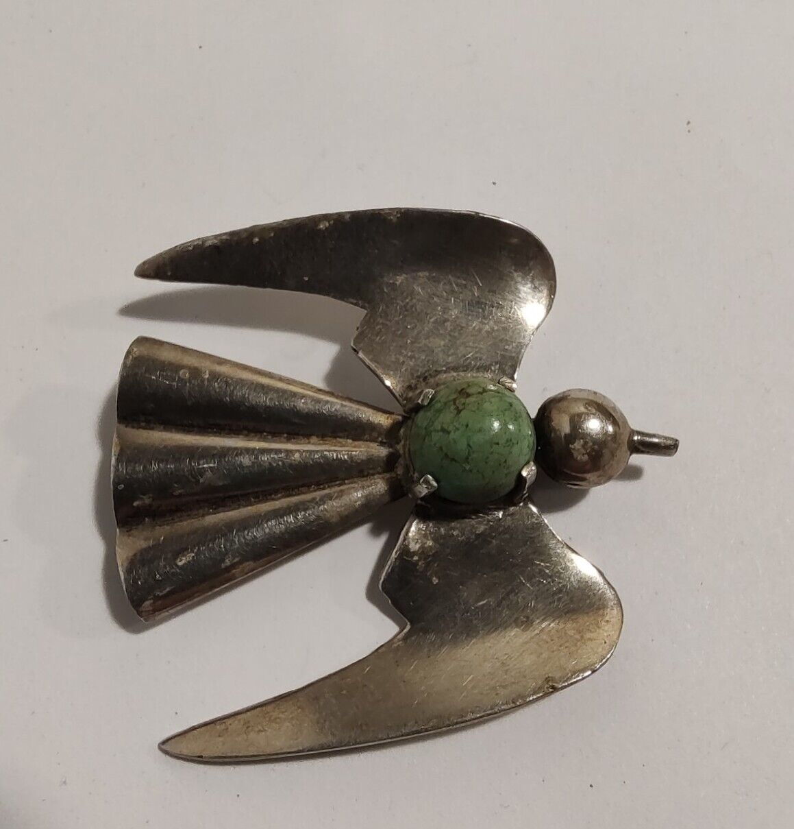 Early 20th Century Sterling Silver Turquoise Bird… - image 1