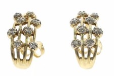 Ladies Genuine Diamond Earrings in 10 Kt Yellow Gold