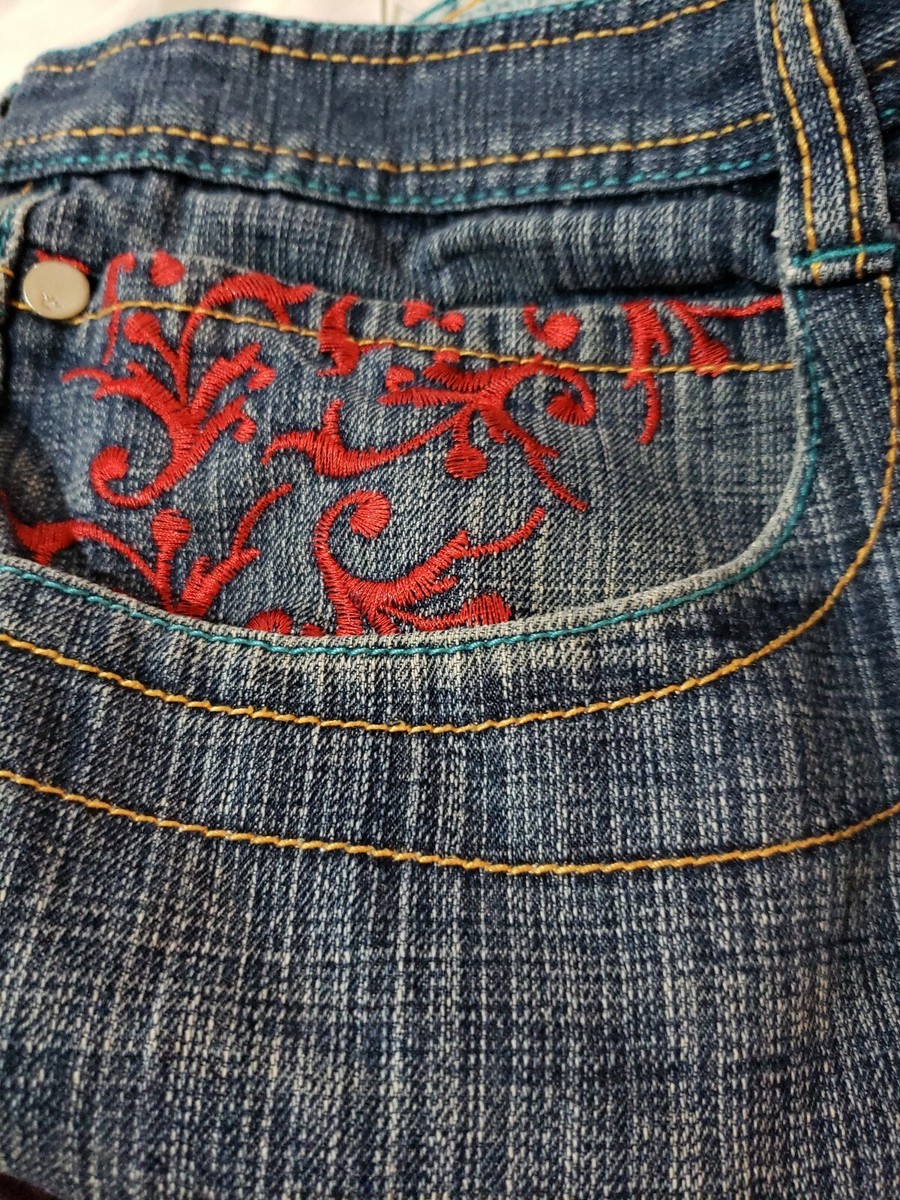 Jeans Notorious BIG Taille 42 Longueur 31 - Occasion Très Bon État - Poche Brodée Rouge
