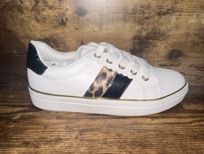 Studio Leopard Lace Flatfoam Sneaker Mädchen weiß Gr. UK 1 #REF264