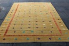 Kilim Vintage Traditional Hand Made Oriental Orange Yellow Wool Kilim 285x200cm