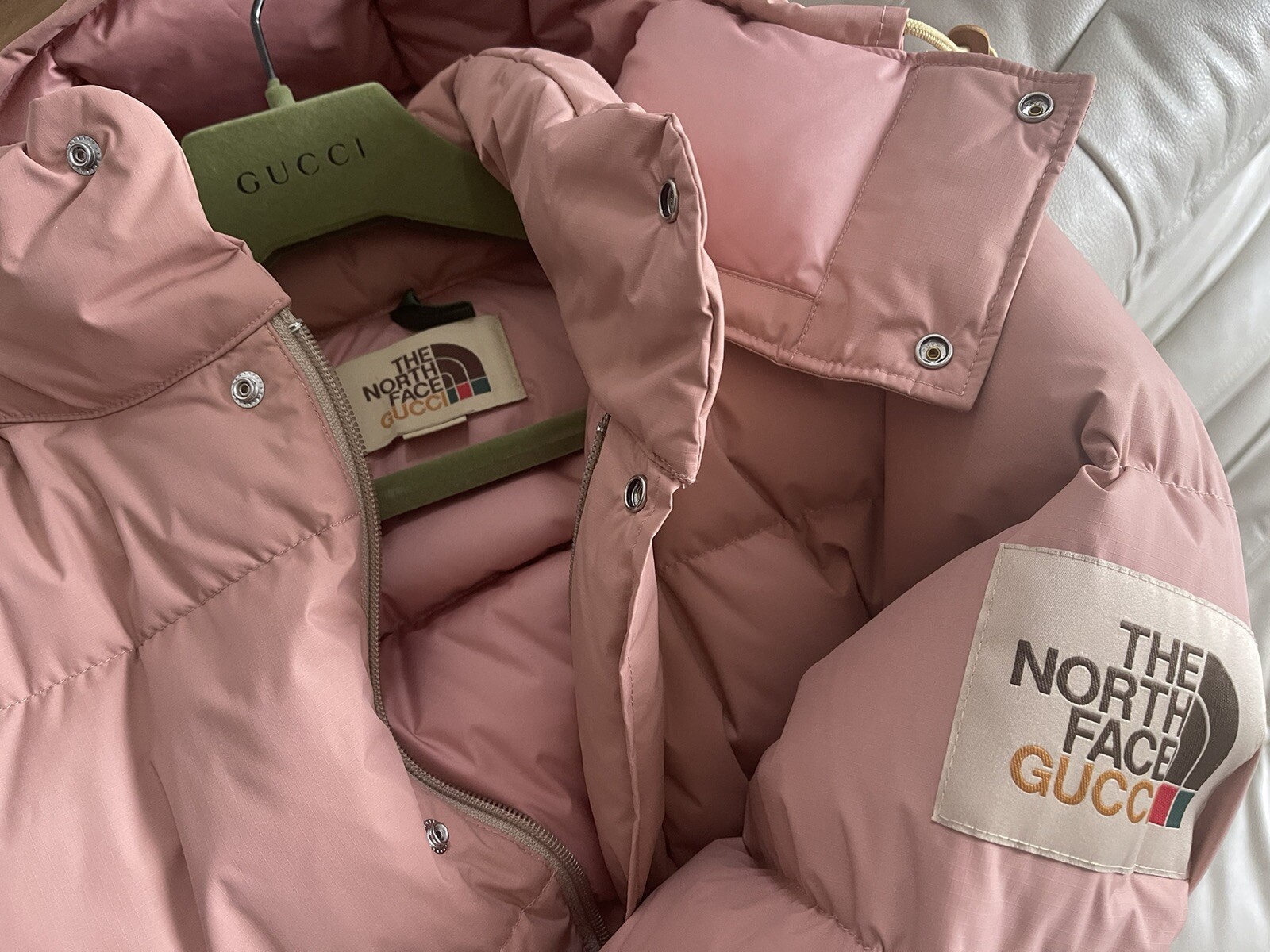 the north face x gucci Pink Puffer Jacket image 10