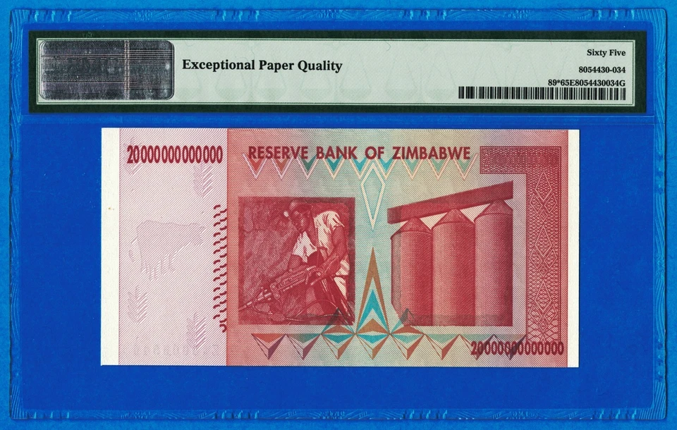 20 Trillion Dollars Zimbabwe ZA 2008 EPQ P89* ZA0005544 PMG Certified Authentic - Image 2 of 4