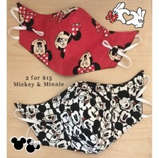 Mickey and Minnie Themed Face Masks 2 For 15