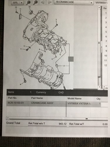 Yamaha Snowmobile Crankcase 8CR151000100 - Picture 2 of 2