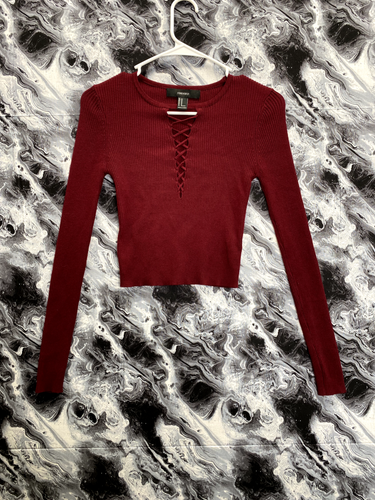 red criss cross shirt