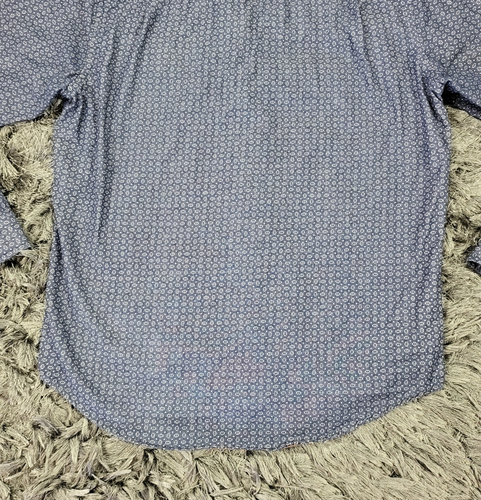 Hurley Shirt Men's Large Blue Geometric Cotton Pocket Long Sleeve Button-Down - Picture 17 of 18