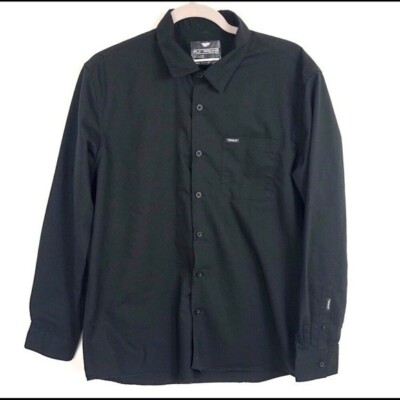 Fly racing black button down shirt men's medium